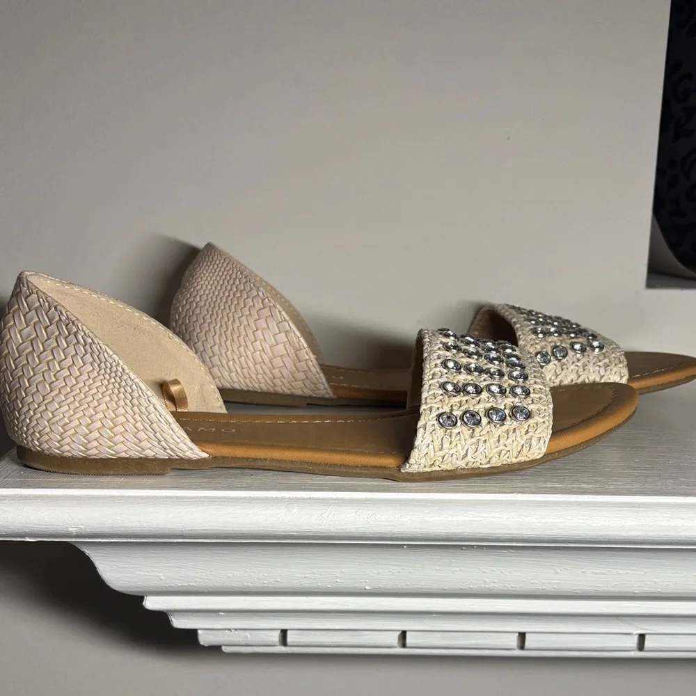Andiamo Beige Embellished Women's Flats